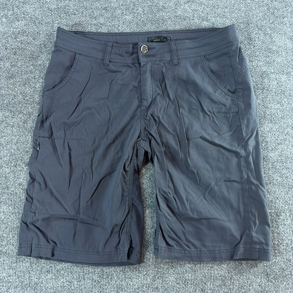 Prana Halle Hiking Shorts Gray Mens Sz 12 Stretch Outdoor Cargo Gorpcore Summer